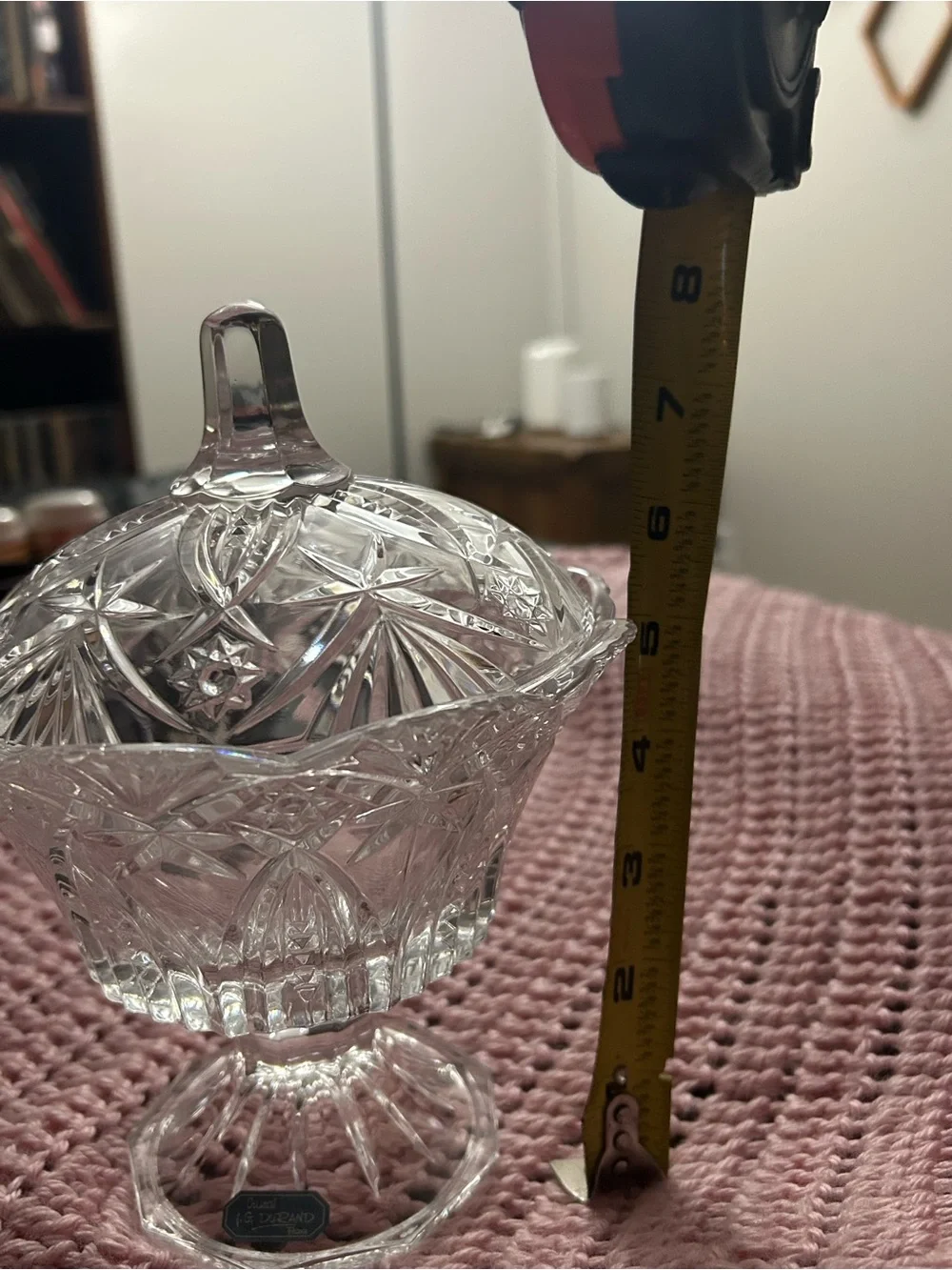 Clear Cut Glass Covered Candy Dish from France brand new in box